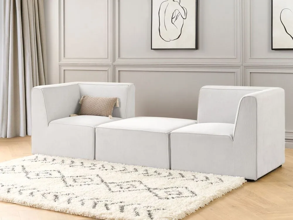 Équipement de Bureau Ergonomique Pouf ottoman en velours côtelé blanc cassé LEMVIG