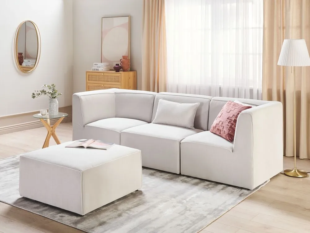 Équipement de Bureau Ergonomique Pouf ottoman en velours côtelé blanc cassé LEMVIG