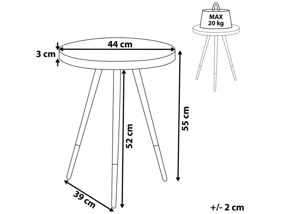 Équipement de Bureau Ergonomique Table d'appoint imitation marbre avec pieds dorés RAMONA