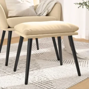 Repose-pied Blanc crème 45x29,5x35 cm Velours - Conforme aux Normes de Sécurité