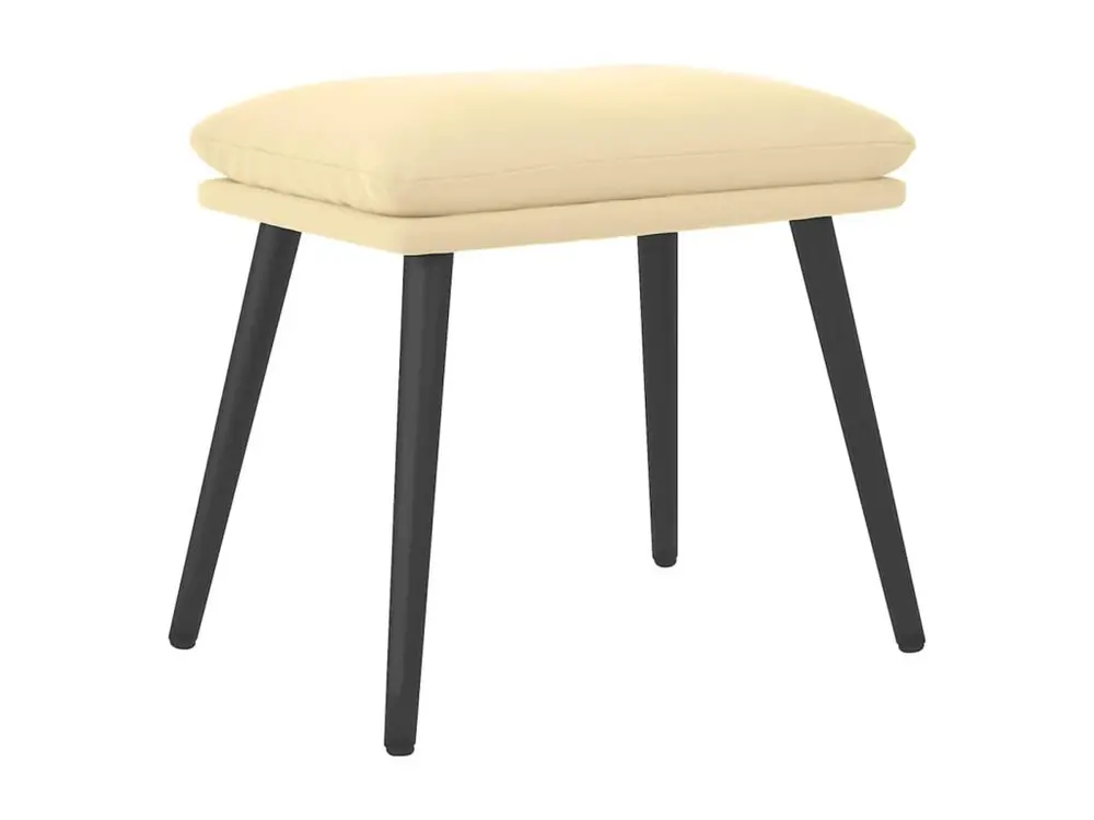 Repose-pied Blanc crème 45x29,5x35 cm Velours - Conforme aux Normes de Sécurité