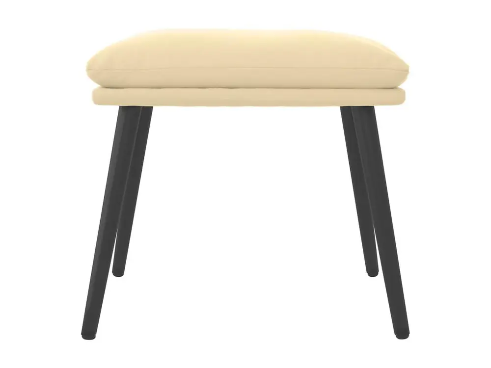 Repose-pied Blanc crème 45x29,5x35 cm Velours - Conforme aux Normes de Sécurité