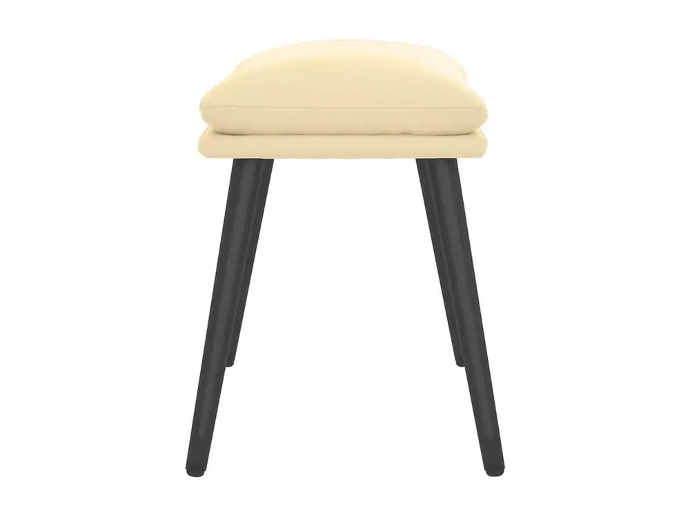 Repose-pied Blanc crème 45x29,5x35 cm Velours - Conforme aux Normes de Sécurité