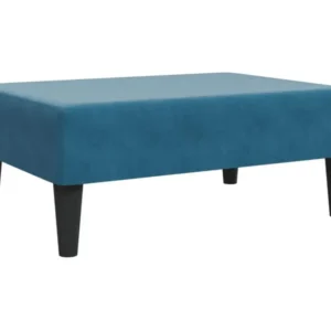 Repose-pied bleu 77x55x31 velours compatible avec la plupart des bureaux