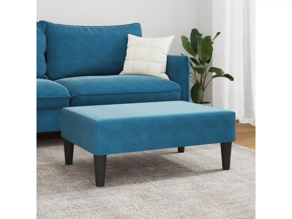 Repose-pied bleu 77x55x31 velours compatible avec la plupart des bureaux