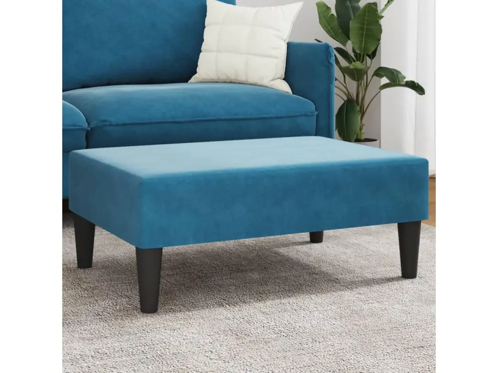 Repose-pied bleu 77x55x31 velours compatible avec la plupart des bureaux
