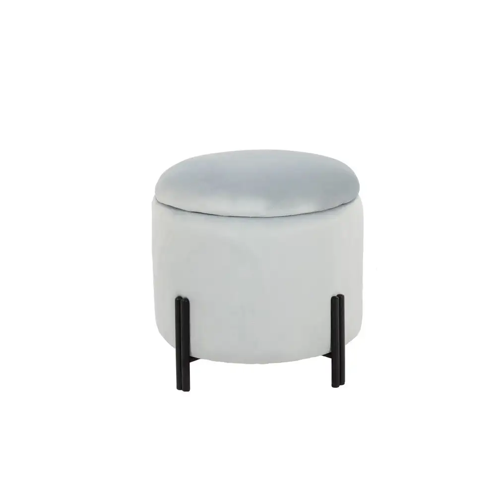 Repose-pied DKD Home Decor Gris Métal Tissu synthétique (42 x 42 x 42 cm) - Conforme aux Normes de Sécurité
