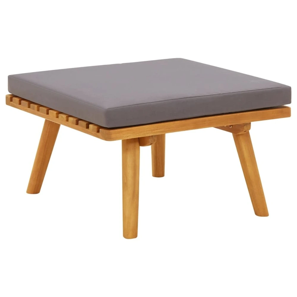 Repose-pied de jardin avec coussin 60x60x29 cm Bois d'acacia pour un espace de travail ordonné