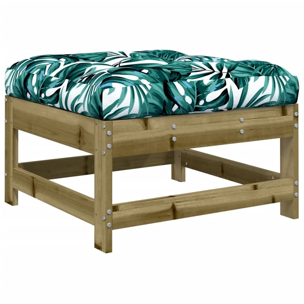 Repose-pied de jardin avec coussin bois de pin imprégné pour un espace de travail ordonné