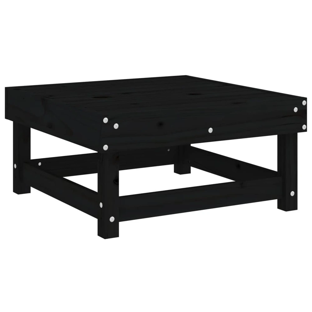 Repose-pied de jardin avec coussin noir bois de pin massif pour bureau à hauteur variable