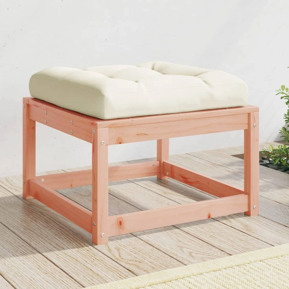 Repose-pied de jardin avec coussins bois massif douglas pour un espace de travail ordonné