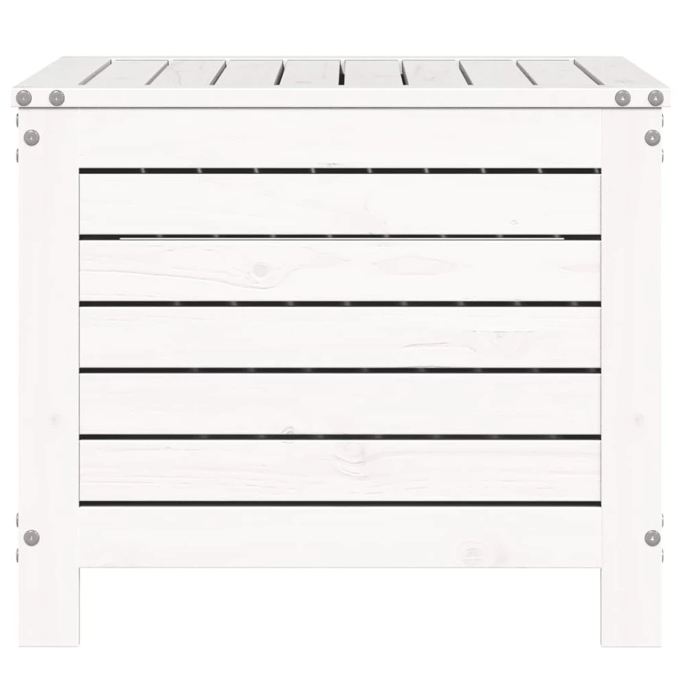 Repose-pied de jardin blanc 62x63,5x53,5 cm bois de pin massif