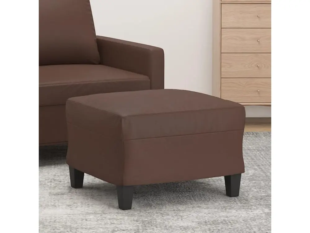 Repose-pied Marron 60x50x41 Similicuir avec Garantie 2 Ans