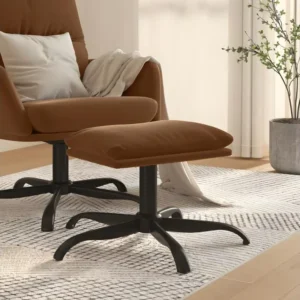Repose-pied Marron 60x60x36 cm Tissu microfibre pour poste de travail réglable