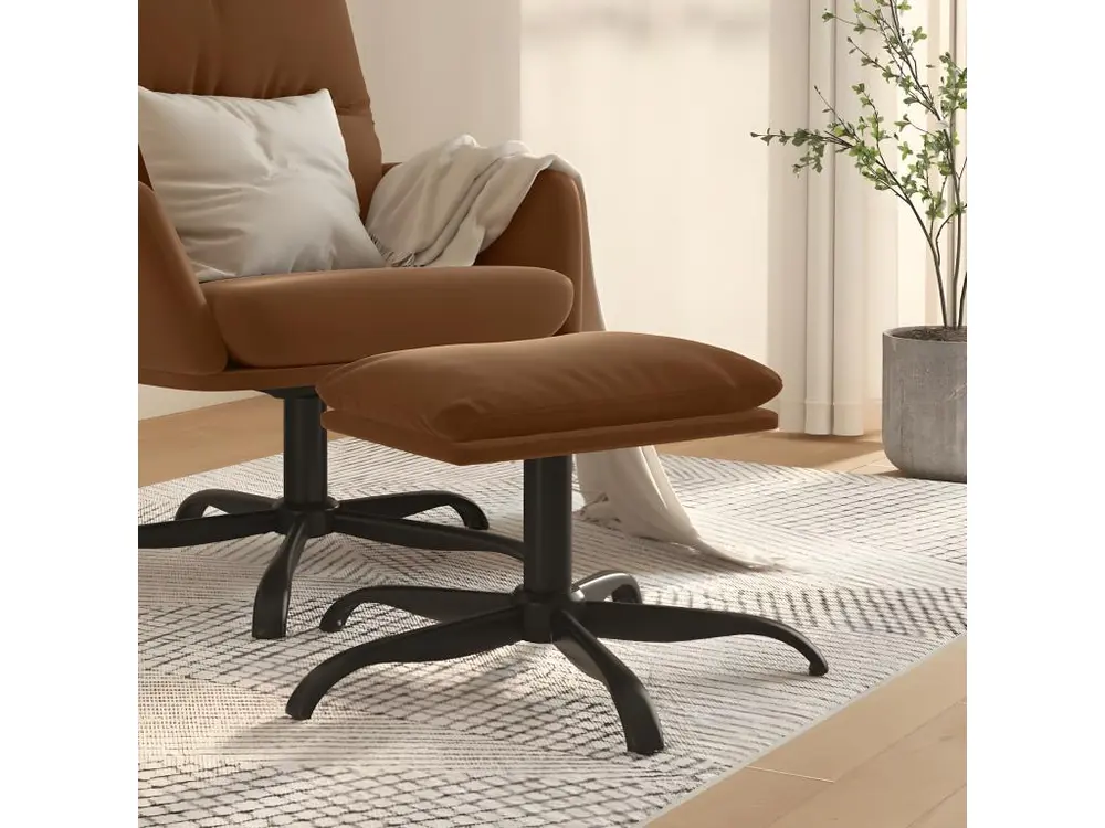 Repose-pied Marron 60x60x36 cm Tissu microfibre pour poste de travail réglable