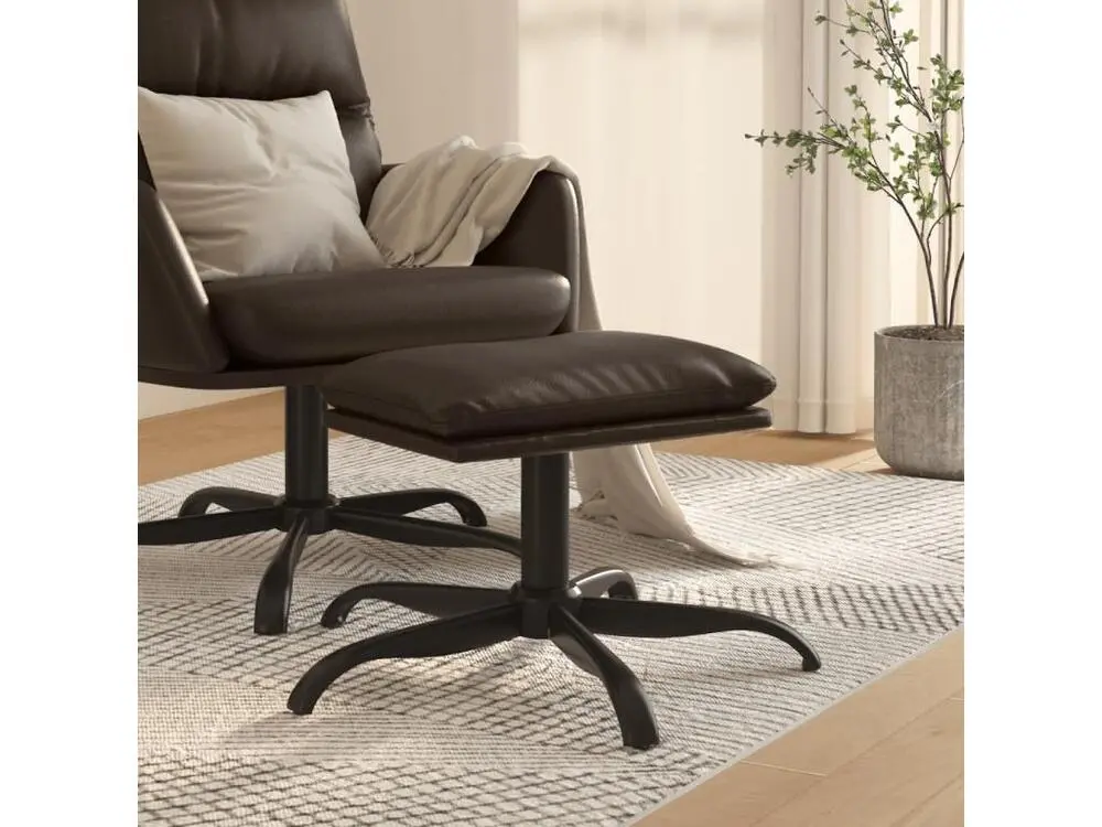Repose-pied Marron 60x60x39 Similicuir avec Garantie 2 Ans
