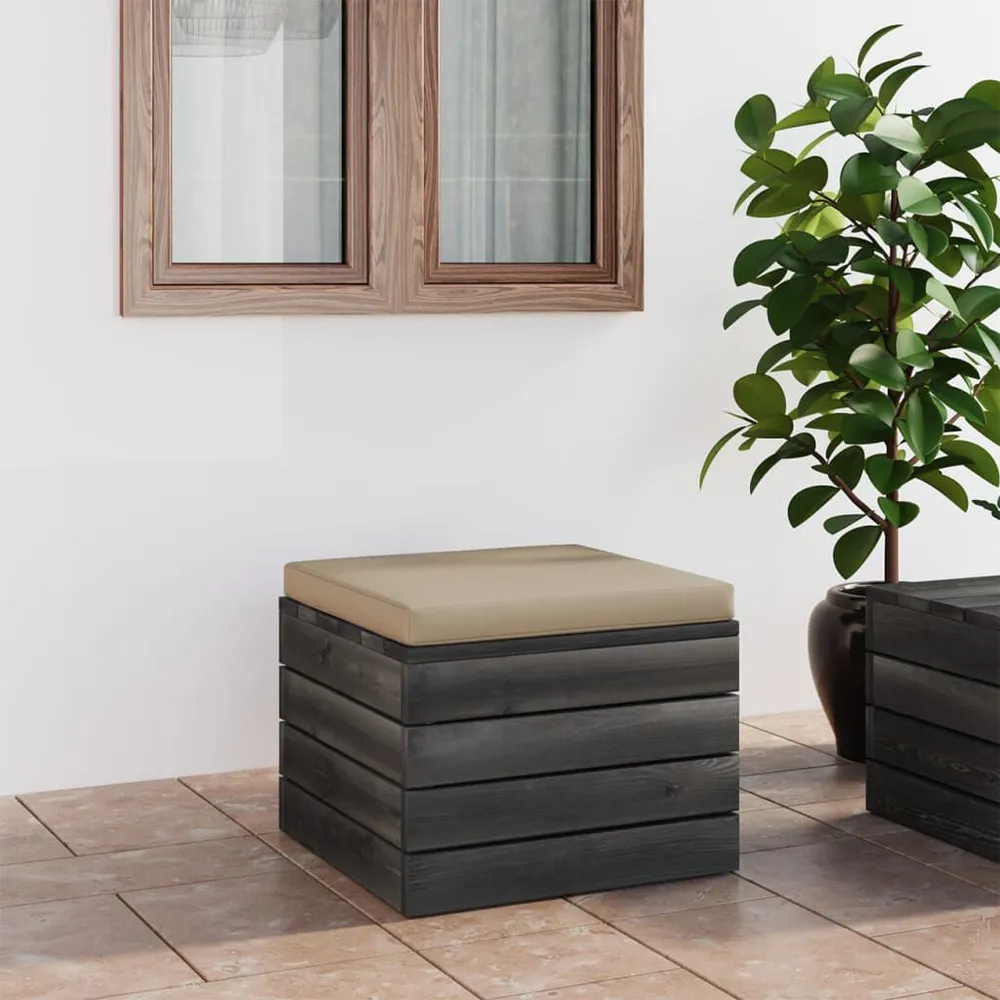 Repose-pied palette de jardin avec coussin Bois de pin compatible avec la plupart des bureaux