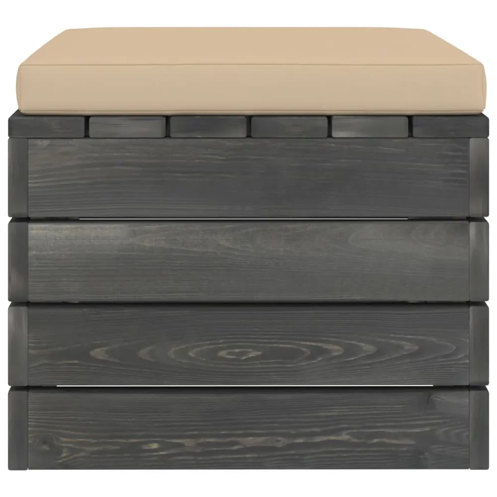 Repose-pied palette de jardin avec coussin Bois de pin compatible avec la plupart des bureaux