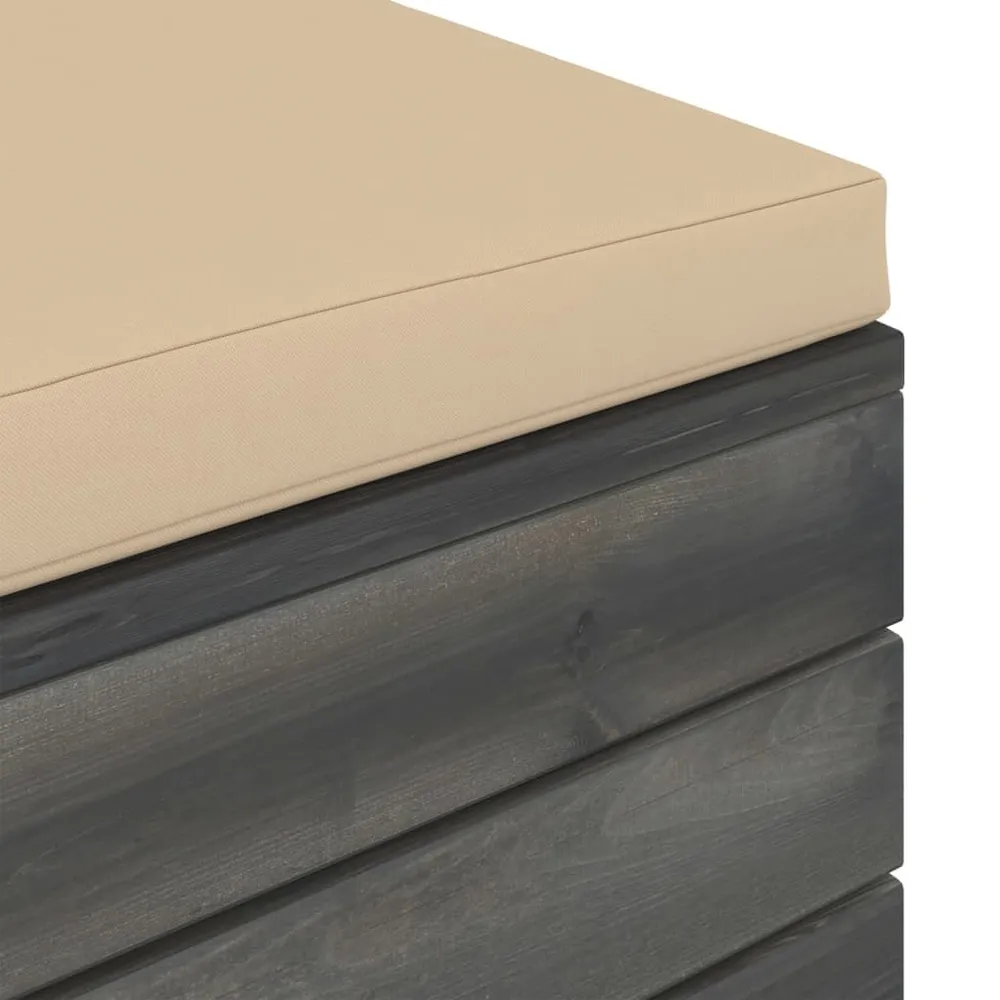 Repose-pied palette de jardin avec coussin Bois de pin compatible avec la plupart des bureaux