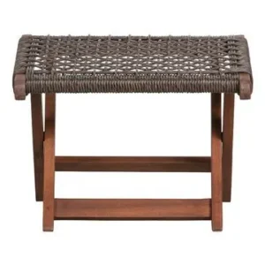 Repose-pieds en bois marron obscur Lois Woood - 45cm