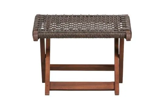 Repose-pieds en bois marron obscur Lois Woood - 45cm