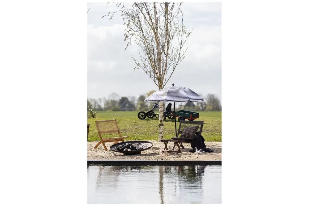Repose-pieds en bois marron obscur Lois Woood - 45cm