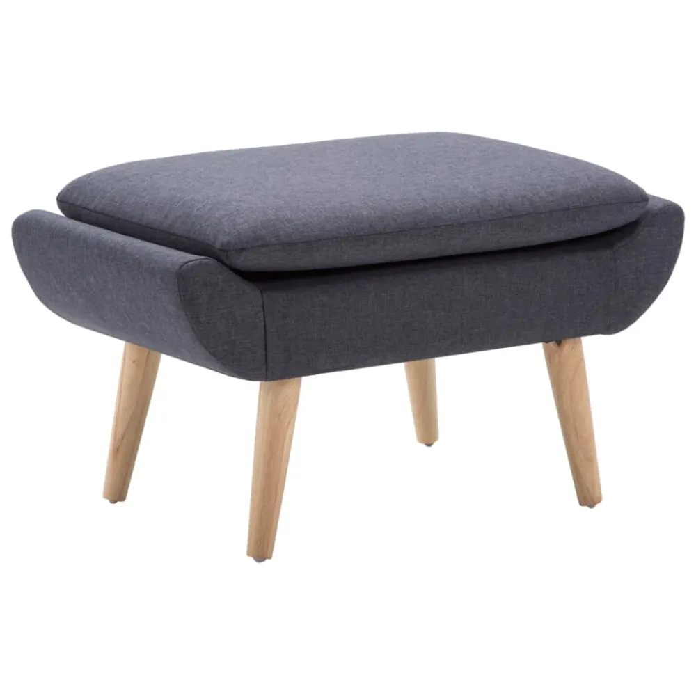 Repose-pieds tabouret 73 x 43 x 42 cm en tissu gris obscur pieds en hévé DEC030619 pour bureau à hauteur variable