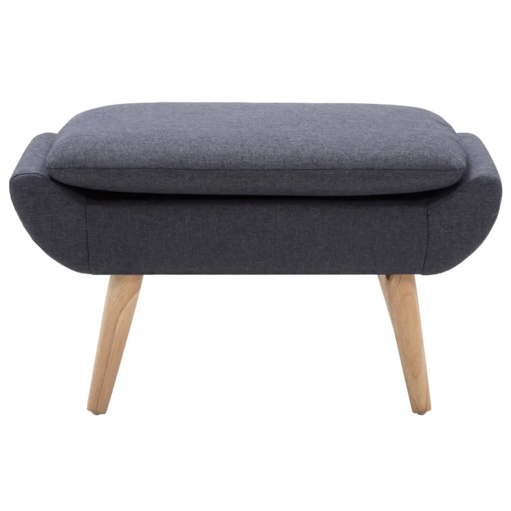 Repose-pieds tabouret 73 x 43 x 42 cm en tissu gris obscur pieds en hévé DEC030619 pour bureau à hauteur variable