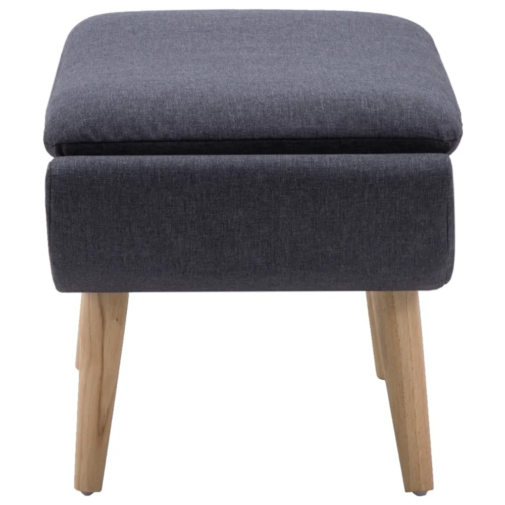 Repose-pieds tabouret 73 x 43 x 42 cm en tissu gris obscur pieds en hévé DEC030619 pour bureau à hauteur variable