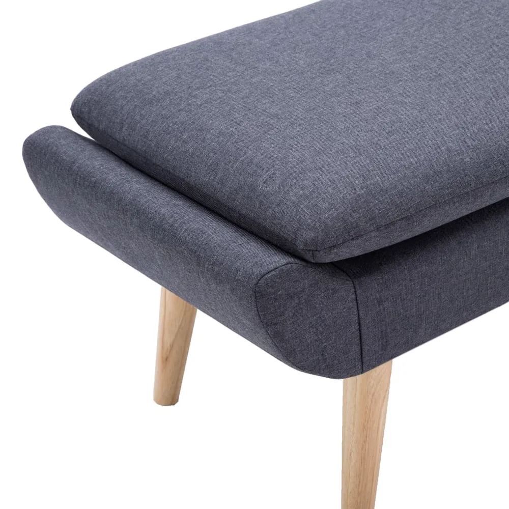 Repose-pieds tabouret 73 x 43 x 42 cm en tissu gris obscur pieds en hévé DEC030619 pour bureau à hauteur variable