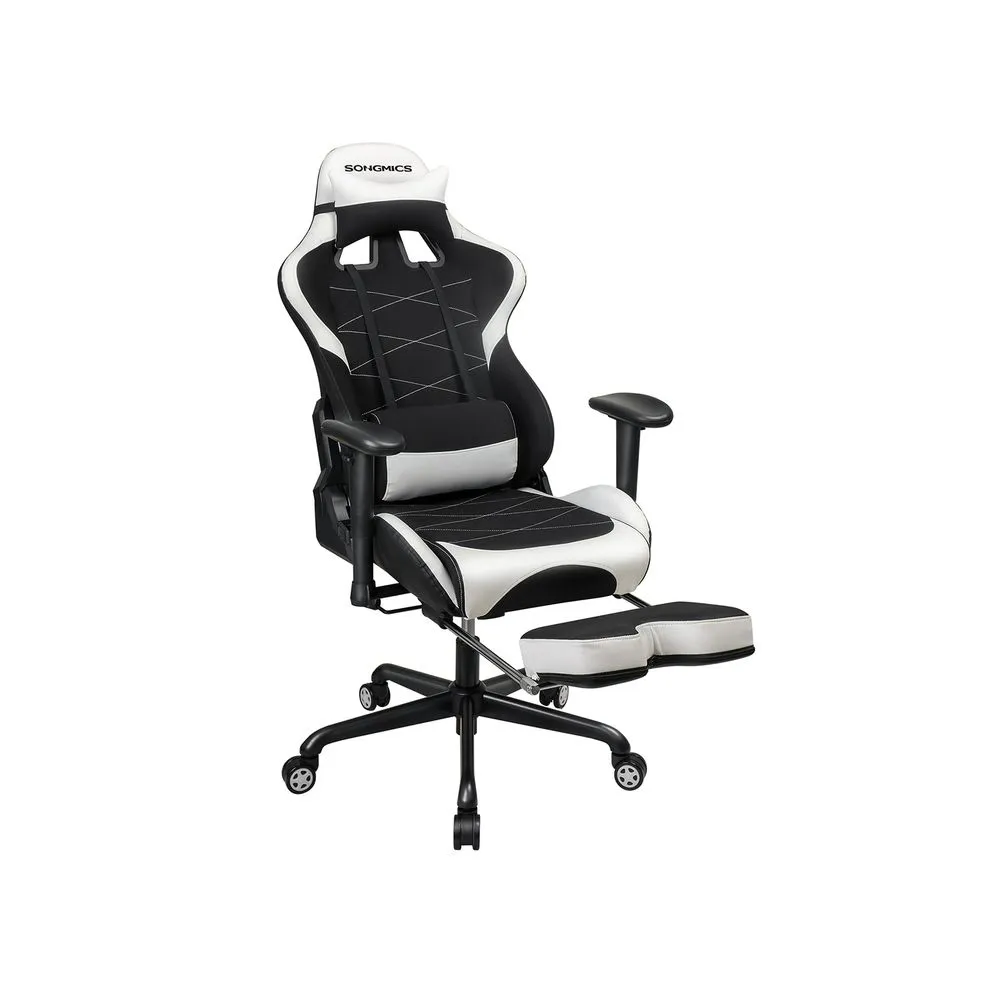 SONGMICS Fauteuil gamer avec repose-pieds pour un espace de travail ordonné