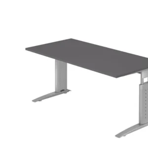 Support réglable pour Bureau Hammerbacher pied C 160x80cm graphite/argent hauteur de travail 68-86 cm réglable VUS16/G/S c...
