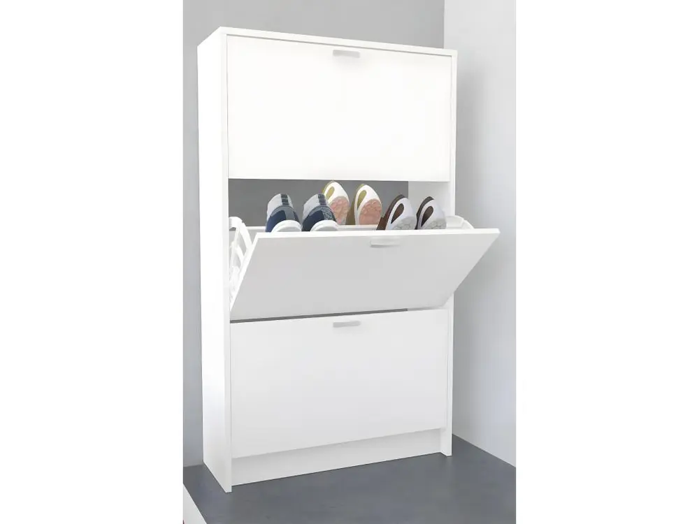Support réglable pour Commode Meuble à chaussures, coloris blanc - Longueur 70 x Hauteur 120 x Profondeur 25 cm