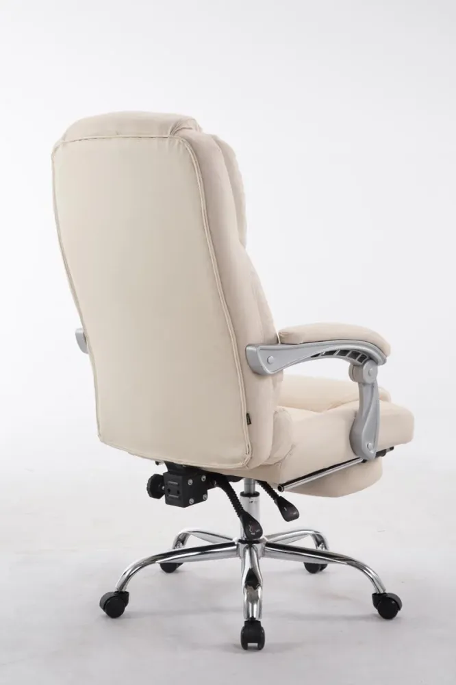 Support réglable pour Fauteuil de bureau ergonomique avec repose-pieds extensible synthétique crème BUR10169