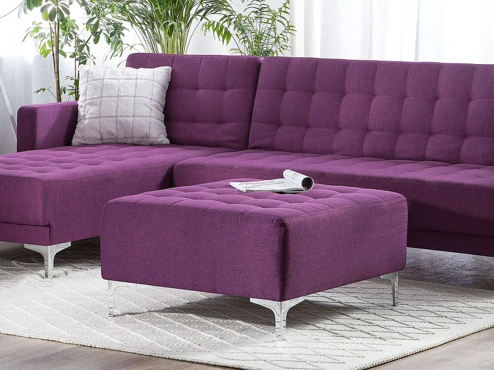 Support réglable pour Pouf Ottoman en tissu violet ABERDEEN II