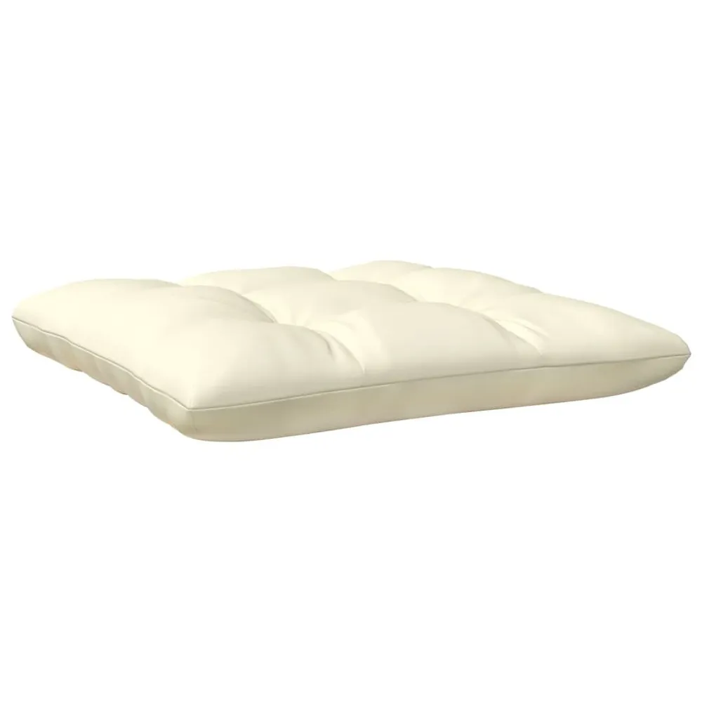 Support réglable pour Repose-pied de jardin avec coussin crème Bois de pin massif