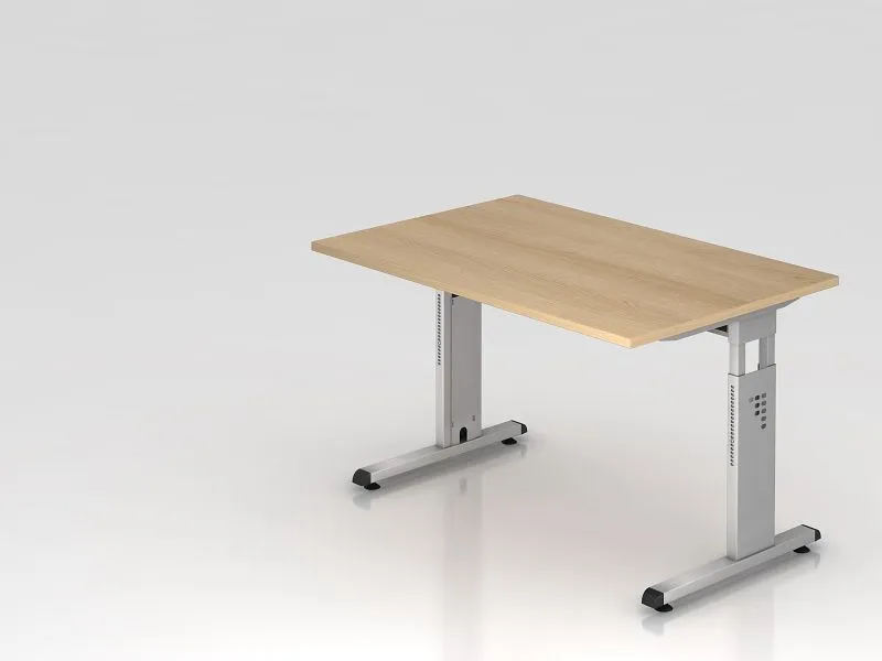 Système de suspension Bureau Hammerbacher pied C 120x80cm chêne/argent hauteur de travail 65-85 cm VOS12/E/S prendre à bas...