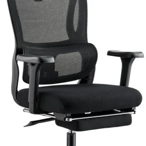 Système de suspension Fauteuil de bureau ergonomique pivotant repose-pieds extensible appui-tête réglable tissu et métal n...