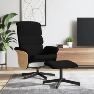 Système de suspension Fauteuil inclinable avec repose-pied noir tissu