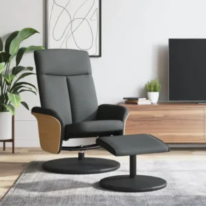Système de suspension Fauteuil inclinable avec repose-pied gris ténébreux tissu