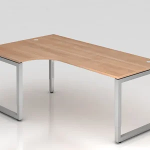 Table d'angle Hammerbacher pied O carré 200x120cm 90° noyer forme d'angle 90° peut être montée à gauche...
