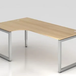 Table d'angle Hammerbacher pied O carré 200x120cm 90° chêne forme d'angle 90° peut être monté à gauche o...