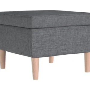Tabouret avec pieds en bois Gris évident Tissu
