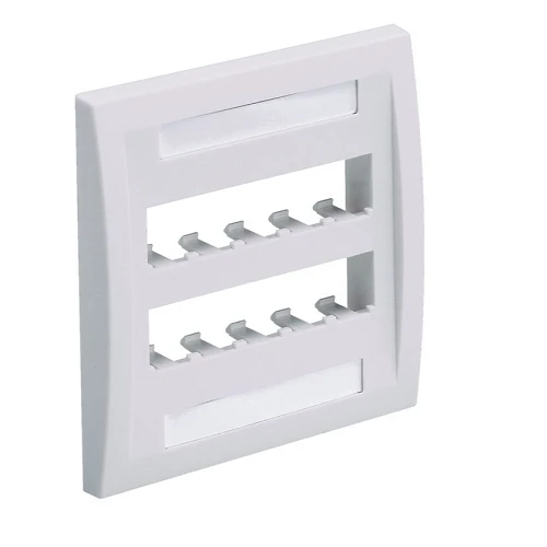 10 Port Mini-Com Executive Series Deux fois Gang Faceplate Mount ABS CFPE10IW-2GY