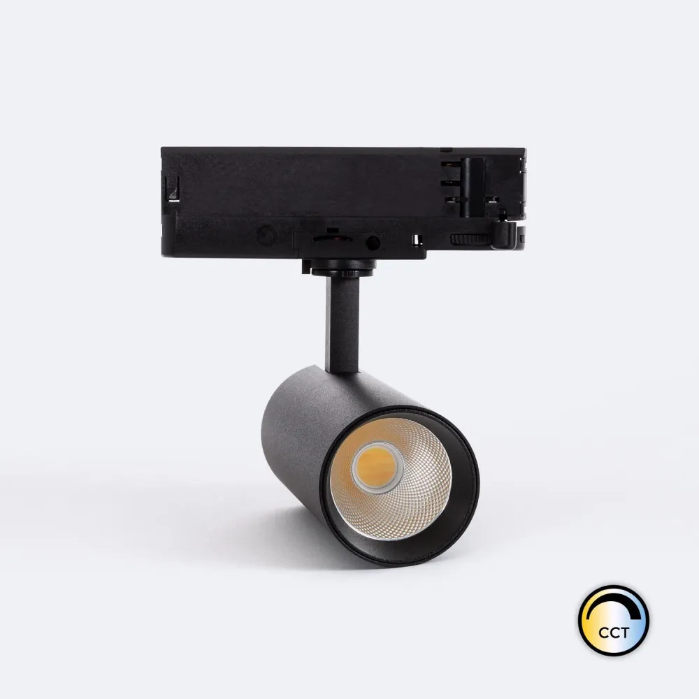Projecteur LED 20W Carlo CCT noir pour rail triphasé avec Câbles HDMI et VGA