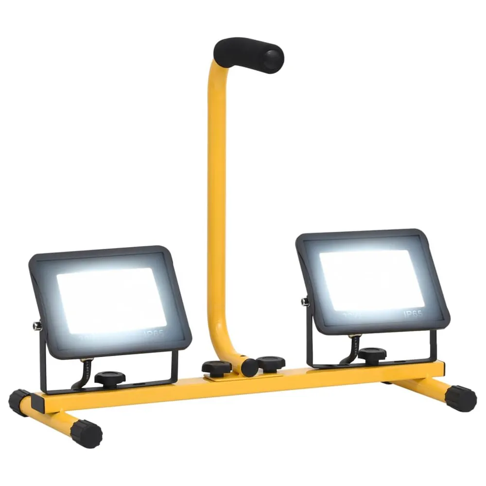 Projecteur à LED avec poignée 2x30 W Blanc frais