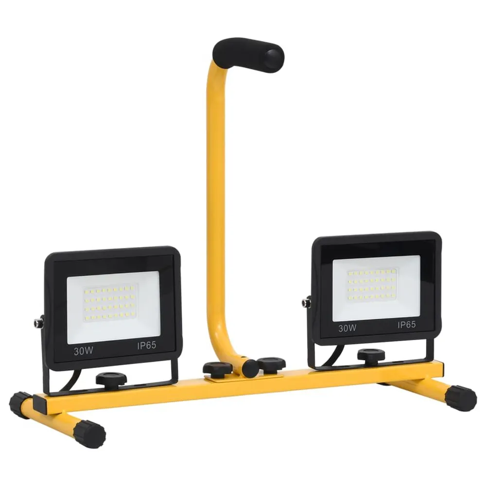 Projecteur à LED avec poignée 2x30 W Blanc frais