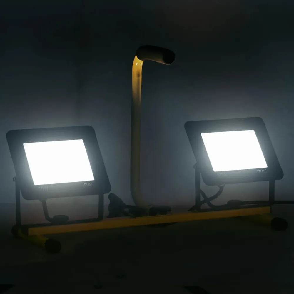 Projecteur à LED avec poignée 2x50 W Blanc frais