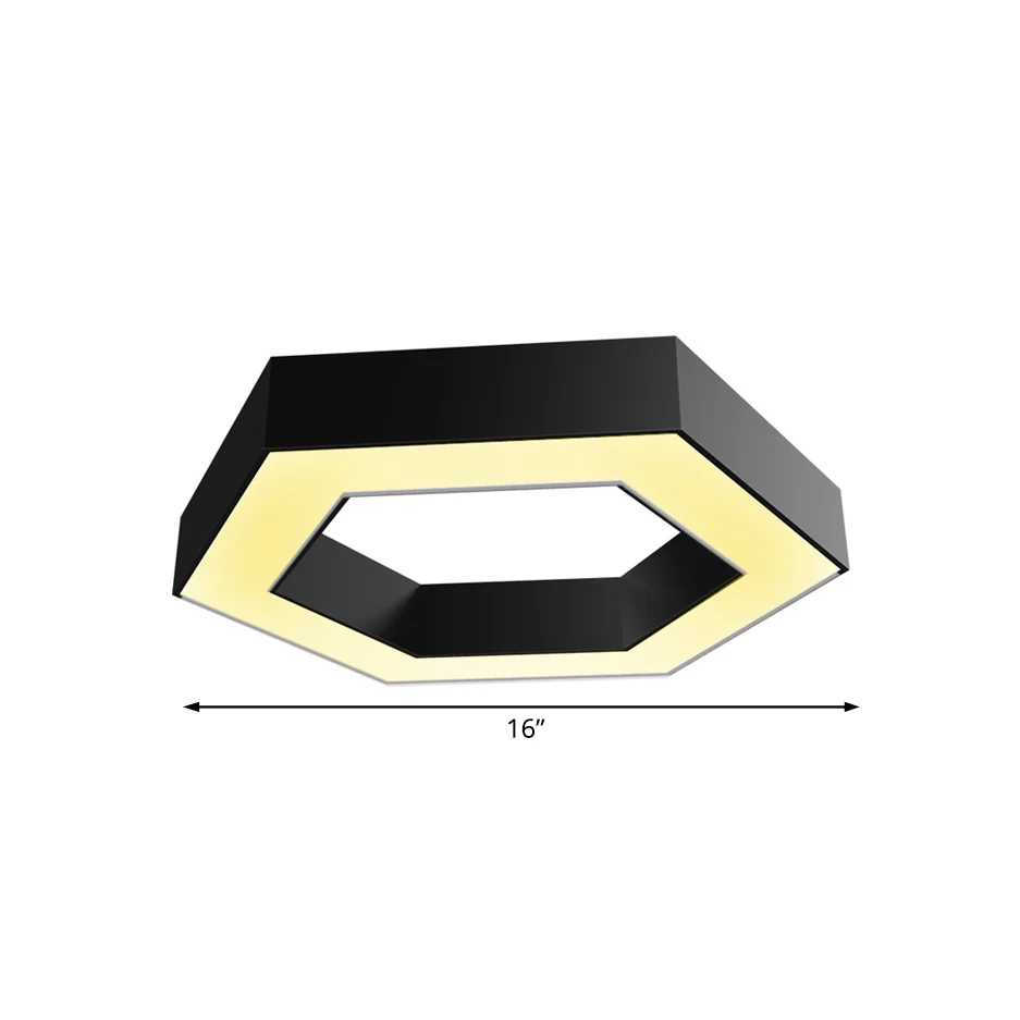 Wabenförmige Unterputz-LED aus modernem Metall, 16"/23,5"/31,5" breit, schwarz, für Büro weißem/warmem Licht mit eingelass...