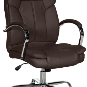 Accessoire Modulable Premium Fauteuil de bureau sur roulettes largeur d'assise XXL en VINYLE marron et métal chromé 10_000...